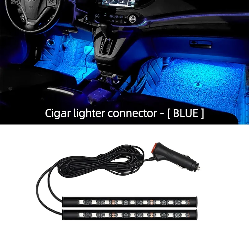 Car Neon Light Foot Light LED Interior Decoration Backlight Cigarette Lighter USB Atmosphere Lamp Vehicle Acce