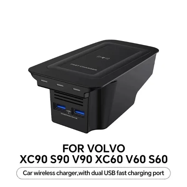 Car wireless charger phone charger charging holder for Volvo XC90 S90 V90 XC60 S60 V60 C60 2018-2021 accessori