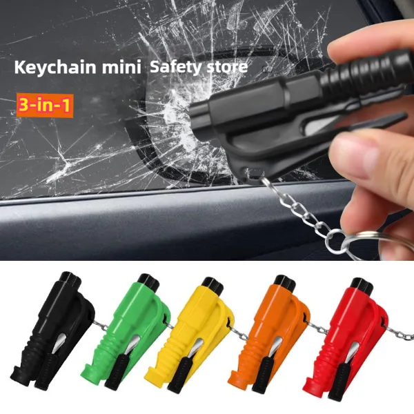 Compact 3-in-1 Car Safety Hammer, Window Breaker & Seat Belt Cutter, Emergency Rescue Tool for Vehicle Accesso