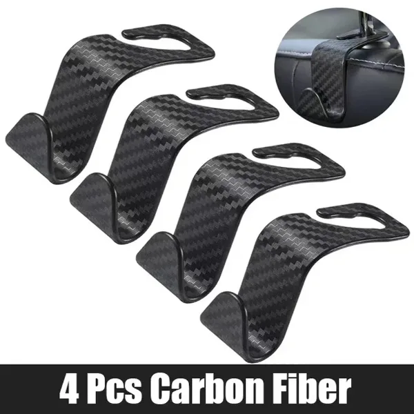 4Pcs Universal Auto Seat Headrest Hook Storage Hanger Car Vehicle Hooks Back Seat Organizer Holder Clip Car In