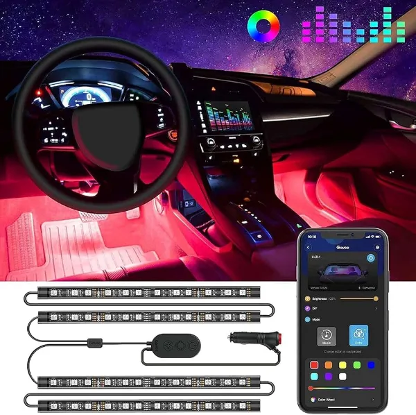 Govee Car LED Lights, RGB Smart Car Interior Lights, App Control