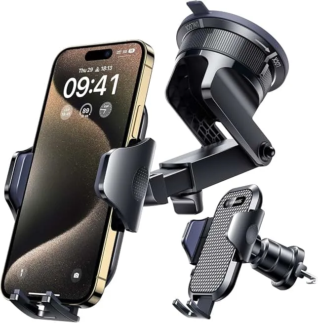 [True Military-Grade] Car Phone Holder VANMASS [Upgraded Strongest Suction&Clip] Cell Phone Mount for Dashboar