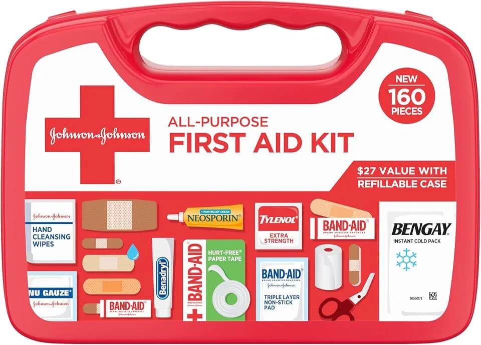 BAND-AID Brand All-Purpose Portable Compact First Aid Kit, 160 Piece