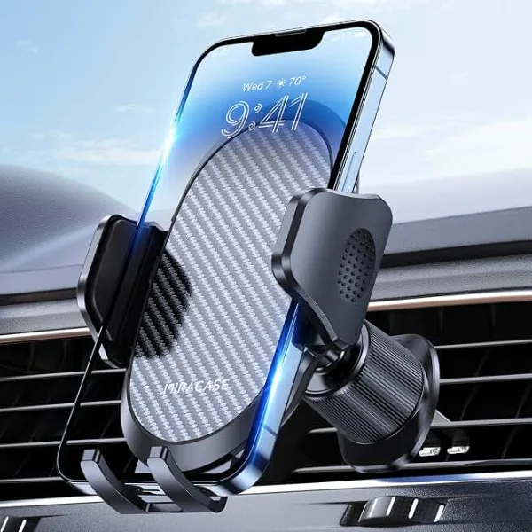miracase Phone Holders for Your Car with Metal Hook Clip, Air Vent Cell Phone Stand Car Mount, Universal Autom