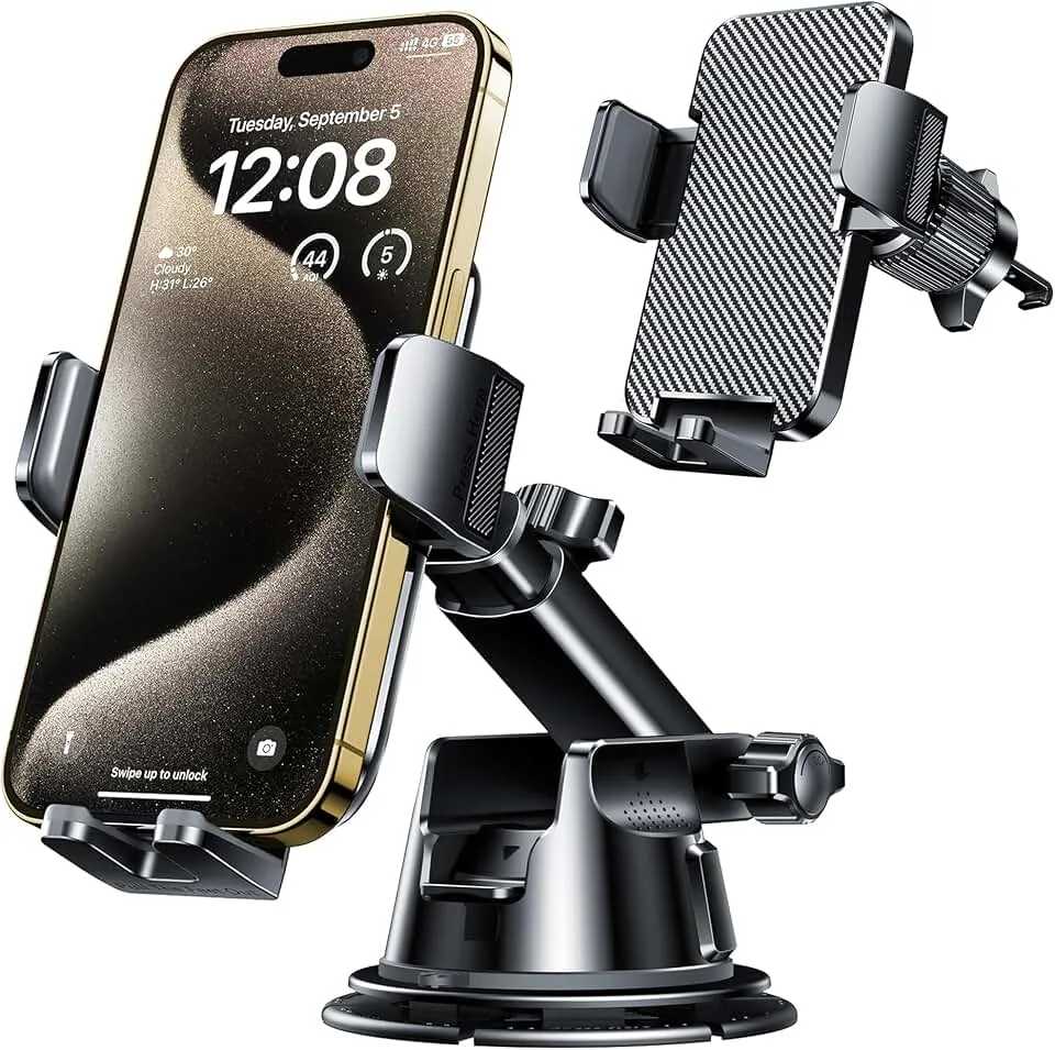 Qifutan Dash Mounted Holders Phone Holders for Your Car Phone Mount for Car Windshield Dashboard Air Vent Univ